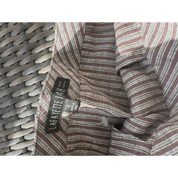 lafayette 148 new york Sz. 4 brown and blue striped skirt - Picture 4 of 9